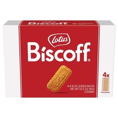 Lotus Biscoff Cookies Box, 4 x 8.8oz Packs, 35.2oz Total