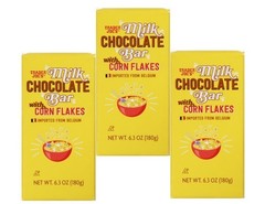 3 Pack Trader Joe’s Milk Chocolate Bar Corn Flakes Belgian 6.3oz