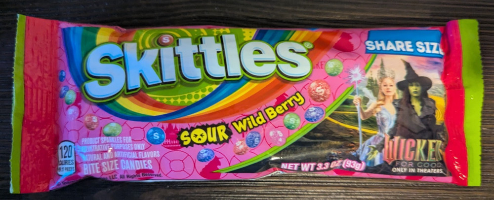 Limited Edition Sour Wild Berry Skittles Wicked 1 Share Size 3.3oz Bag
