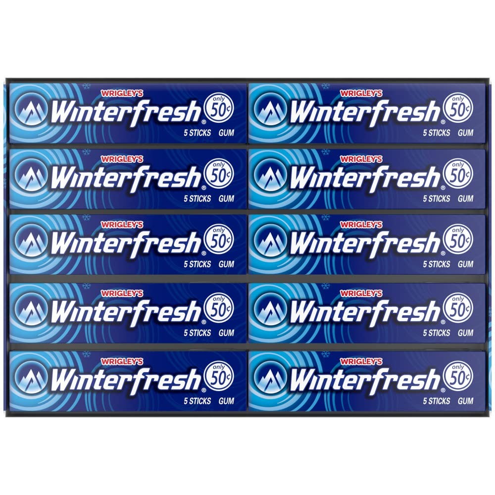 Winterfresh Wrigley’s Chewing Gum Bulk Pack, 5 Sticks Per Pack Single, green