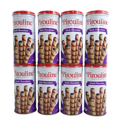 8 PACK Pirouline Dark Chocolate Creme Filled Wafers 3.5 oz Tins BB 09/2026