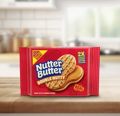 Nutter Butter Double Filled Peanut Butter Sandwich Cookies Family Size 15.27 oz