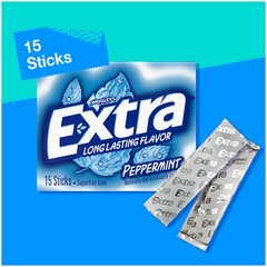 Peppermint Chewing Gum Bulk 15 Count 10 Pack Sugar Free Individually Wrapped
