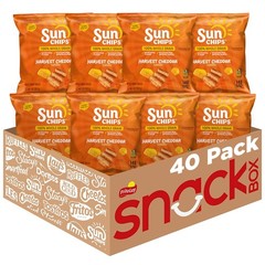 SunChips 100% Whole Grain Chips, Harvest Cheddar, 1 oz 40 Count (Pack of 1)