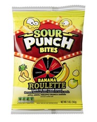 Banana Roulette Chewy Candy, Sweet & Sour Assorted Fruit Flavors, 5 oz Bag