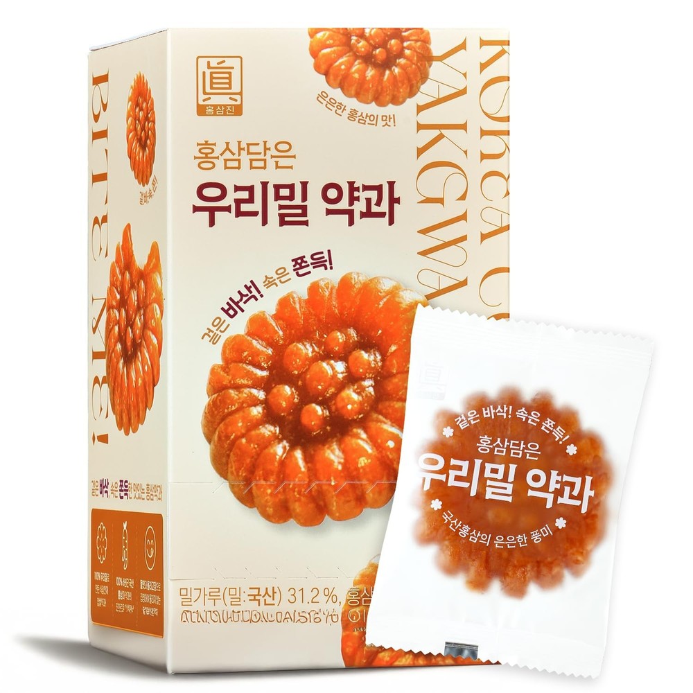 Korean Food Hongsamjin honey cookies Yakgwa(10ea) Premium 10 Count
