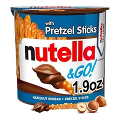 GO! Hazelnut Cocoa Spread with Pretzel Sticks – 12 Snack Cups (1.9 oz Each)