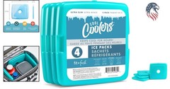 Set of 4 Slim Reusable Ice Packs – Long-Lasting Chill for Lunch Bags & Coolers