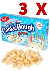 Birthday Cake Cookie Dough Bites 3-PACK 4oz Each New In Factory Sealed Boxes