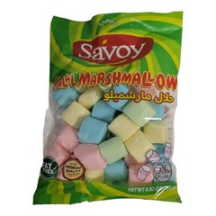 Savoy Halal Large Color Marshmallows 250 gm, Gluten-Free, Fat-Free, GMO-Free