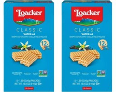 2 PACK – Loacker Classic Crispy Wafers, Vanilla, 1.59 oz, 12 ct