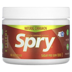 Spry, Chewing Gum, Natural Cinnamon, Sugar Free, 100 Pieces