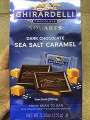 9 BAGS GHIRARDELLI Dark Chocolate Sea Salt Caramel SQUARES, 5.32 oz Bag