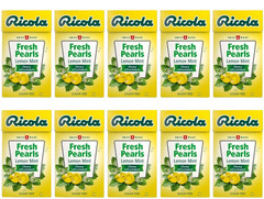 New 10 Packs X Ricola Fresh Pearls Lemon Mint 25g Sugar-Free Chewy Mints