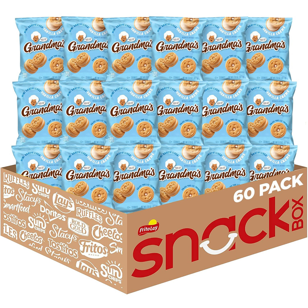 Cookies, Mini Sandwich Crèmes Vanilla, 2.12 Ounce (Pack of 60)