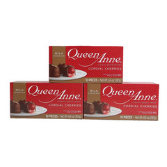 3 PACK Queen Anne Milk Chocolate Covered Cordial Cherries Candy 10ct BB 02/2027