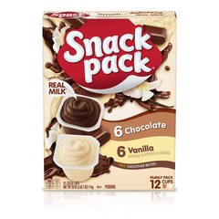 Snack Pack Chocolate and Vanilla Flavored Pudding Cups Family Pack 12 Count