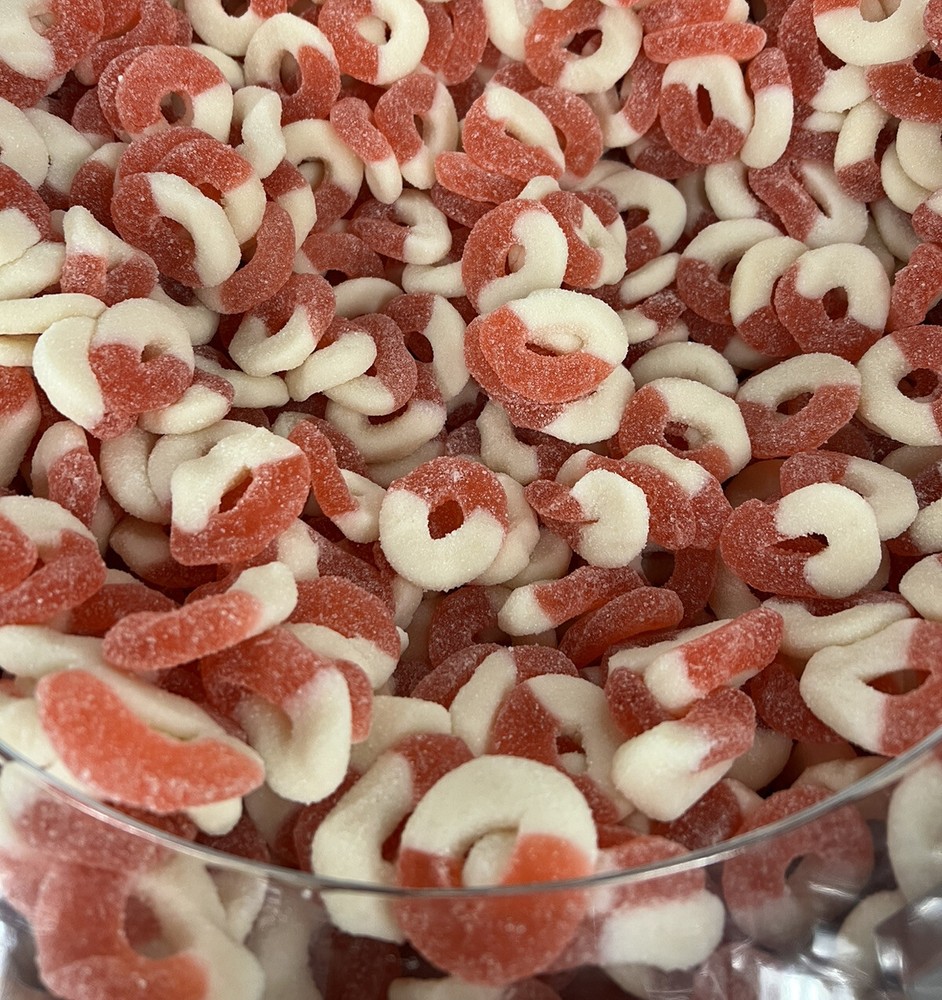 GUMMY Watermelon CANDY RINGS- FRESH – 8 oz to 5 LBS BULK FREE SHIPPING