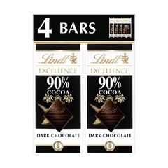 Lindt Excellence, 90% Dark Chocolate Candy 4 Count (14 Ounce) (Pack of 1)