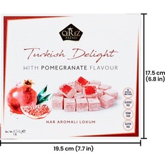 Turkish Delight Pomegranate Flavor, Gourmet Medium Size Snacks Gift Box, Swee…