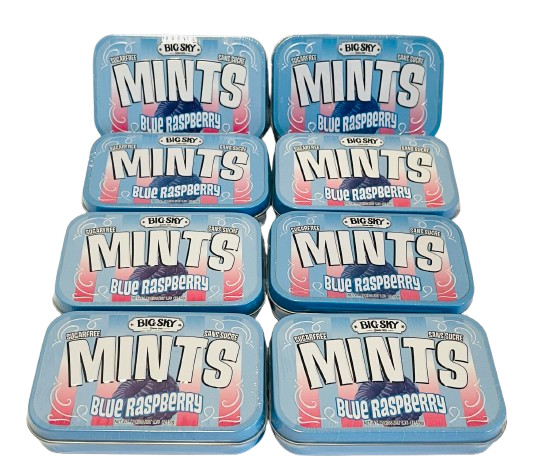 Big Sky Sugar Free Blue Raspberry Mints – 50 Count Tin (Pack of 8)