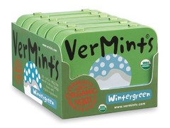 VerMints Organic Breath Mints Wintergreen Travel Tin 1.41oz Pack of 6