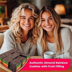 Rainbow Layer Gourmet Cookies – Authentic Almond Rainbow Cookies-16oz