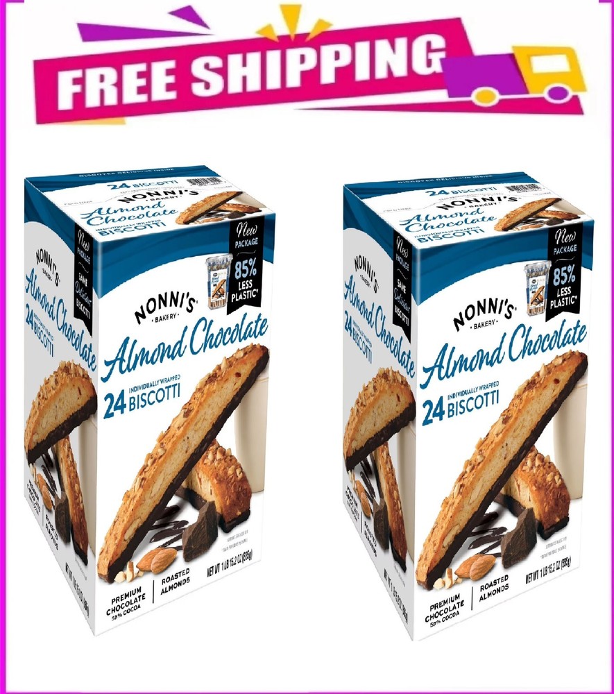 2 pack Nonni’s Almond Chocolate Biscotti, 24 ct. (Total 48 count) FREE shipping