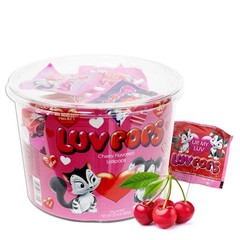Adams & Brooks Luv Pops Cherry Flavored Lollipops – 40 Count (Pack of 1), Red