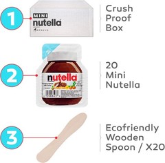 Nutella Mini Cups – 20 Single Serve Sna Pas + 20 Wooden Spoons –