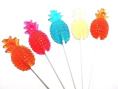 12 HANDMADE PINEAPPLE LOLLIPOPS ~ HARD CANDY