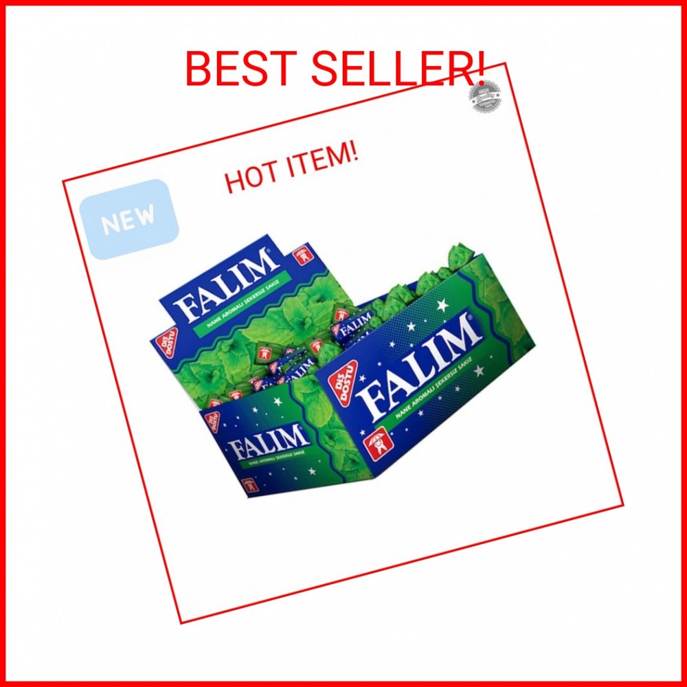 Falim Sugarless Plain Gum Individually Wrapped, Mint Flavored, 100 Piece