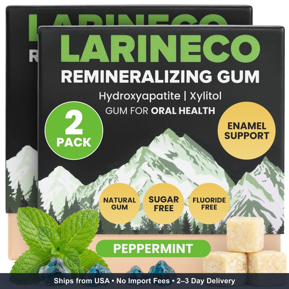 Larine Remineralizing Gum with Nano Hydroxyapatite & Xylitol – Sugar-Free Xylito