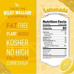 Wiley Wallaby Licorice 7.05 Ounce Lemonade (Pack of 1), Yellow