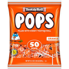 Tootsie Pops Single Flavor Bag – Orange Flavored Lollipops with Chocolatey Cente