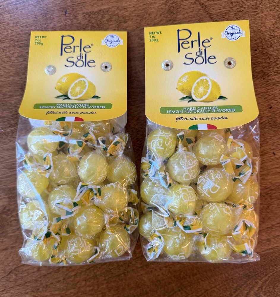 Perle Di Sole Italian Lemon Drops Hard Candy 2x7oz Bundle – Made in Italy