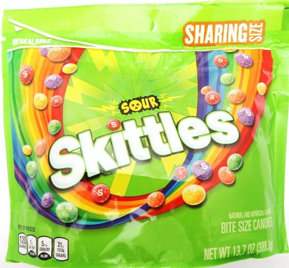 Sour Skittles® Chewy Candy American Candies 13.7oz Resealable Bag