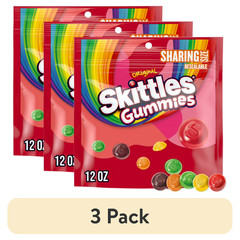 Skittles Gummies, Original Fruit Flavors Candy, Sharing Size, 12-Oz (Pack of 3)