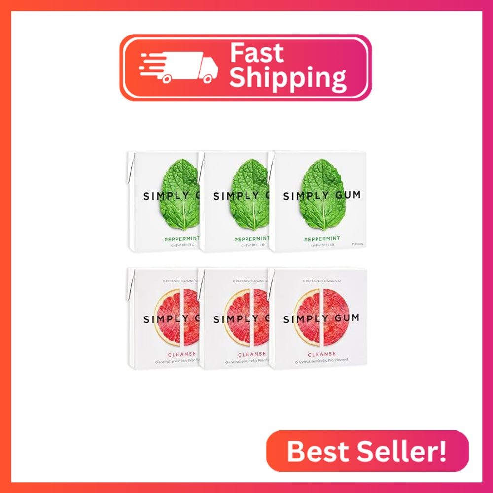 SIMPLY Gum Peppermint and Grapefruit (Cleanse) Variety Pack – Plastic-Free Natur