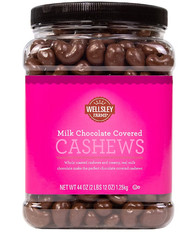 Wellsley Farms Milk Chocolate Covered Cashews Made in USA, 44 Ounce
