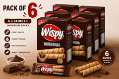 6 Boxes Hilal Wispy Wafer Rolls Chocolate Cream 24 Packs/Box 144 Snack Packs