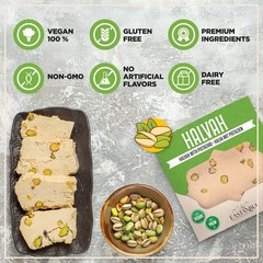 Eastanbul Halvah with Pistachio, 10.6oz, Turkish Halva, Tahini Halvah Pistachio