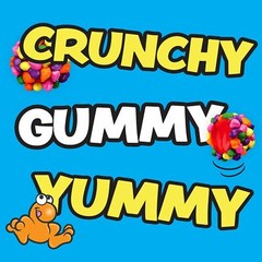 Gummy Clusters Candy, Rainbow, Resealable 8 Ounce Bag.