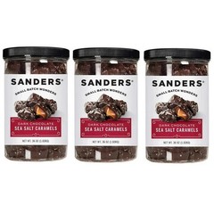 3 Packs Sanders Dark Chocolate Sea Salt Caramels Fine Chocolates 36 oz = 6.75 lb