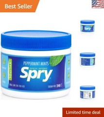 240 Count Sugarless Xylitol Peppermint Mints for Sweet Breath and Dental Defense