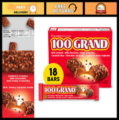 Crispy Milk Chocolate Caramel Candy Bars – Full Size 1.5 oz, Bulk 18 Count Box