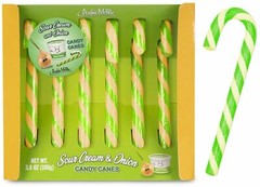 Sour Cream and Onion Candy Canes Accoutrements Fun Flavored 3.8 oz 6 candy canes