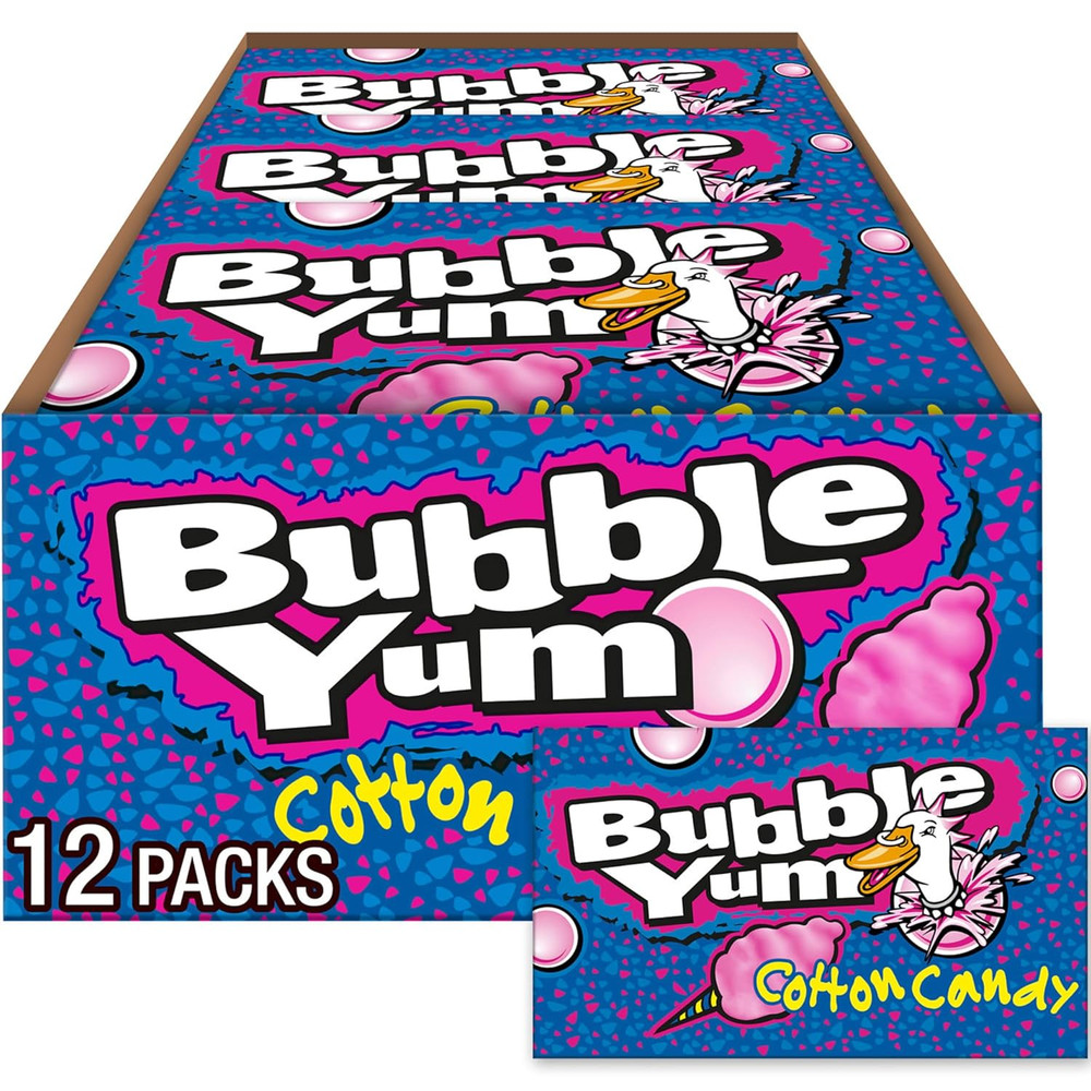 Cotton Candy Flavored Chewy, Bubble Gum Packs, 2.82 Oz (12 Count)