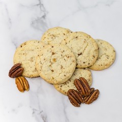 Gourmet Pecan Shortbread Cookies Tin, 32 oz Bulk Box, Approx. 60 Cookies, Rich