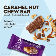 Endulge Caramel Nut Chew Bar 10pk Milk Chocolate, 5g Protein Per Serving